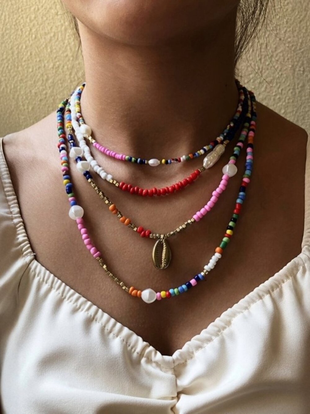 A617 • Multicolor Seed Bead Layered Necklace Set